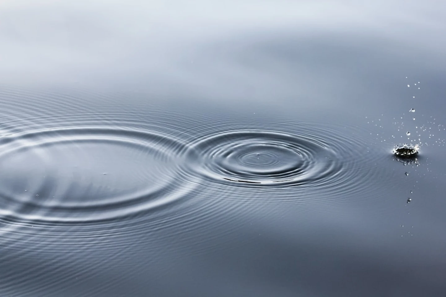 Water droplets in a lake